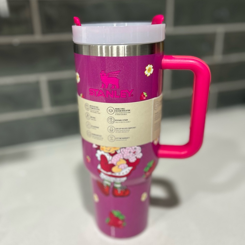 New Stanley 40oz Strawberry Shortcake tumbler pinkish-purple color
